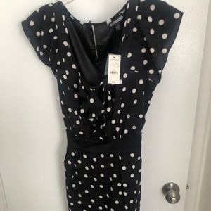 Black dress with white polka dot dress